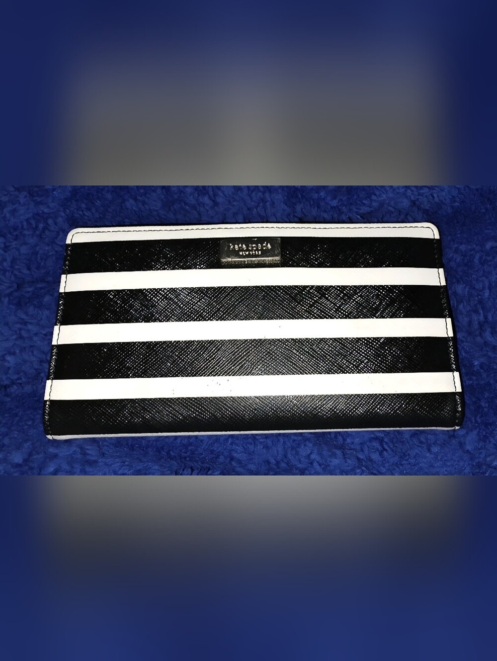 Kate Spade New York Black and White Striped Wallet
